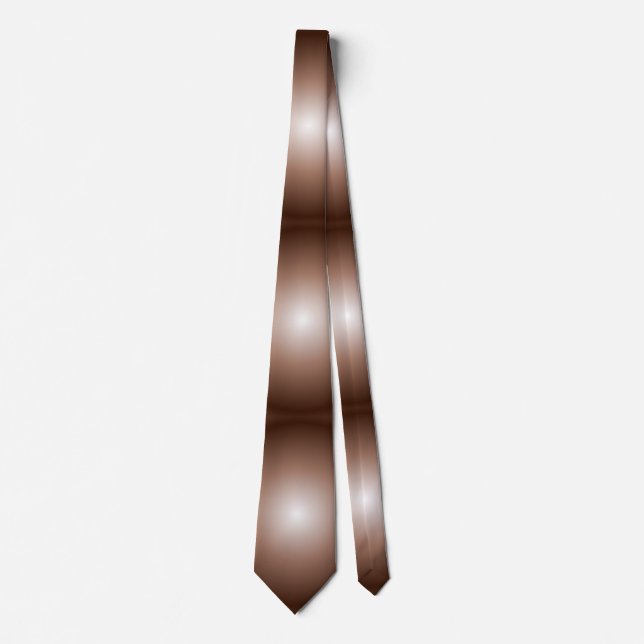 Gravata Círculo Geométrico 3D Escuro Mocha Mousse Branco (Frente)