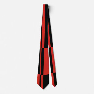 Gravata Círculo moderno vermelho-preto listra positivo neg