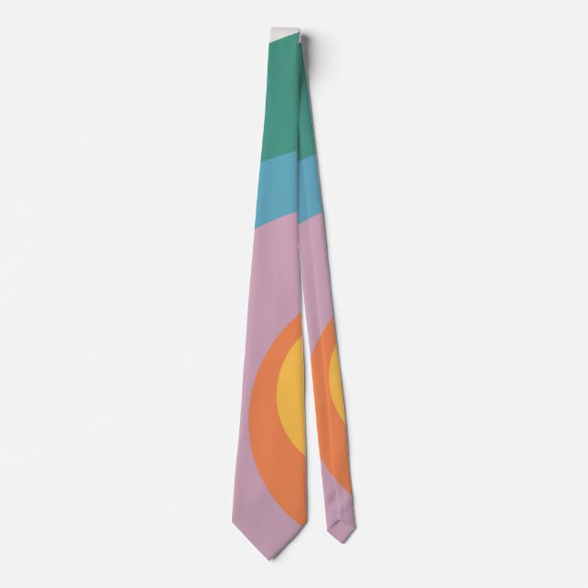 Gravata Círculos de estilo retrô multicolorido (Frente)