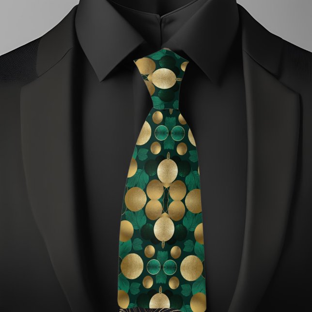 Gravata Círculos negros de Emerald e Necktie Dourada (Criador carregado)