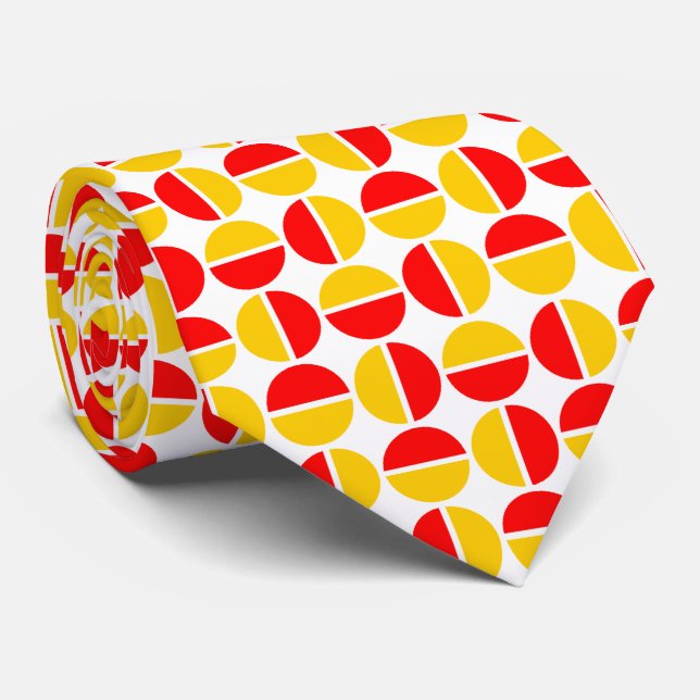 Gravata Círculos rotativos - Vermelho e âmbar (Rolled)
