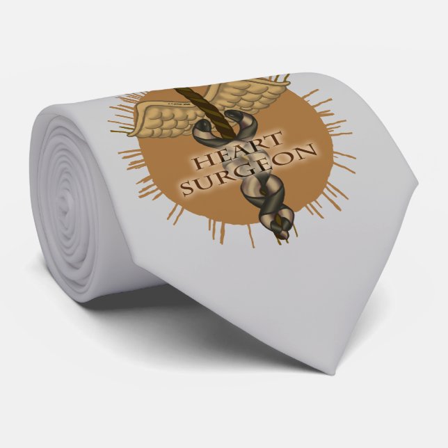 Gravata Cirurgião Cardíaco caduceus (Rolled)