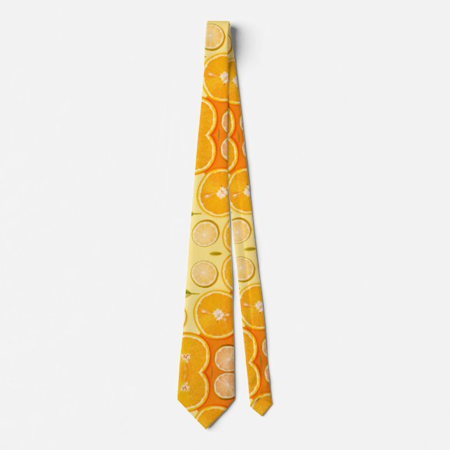 Gravata Citrus Orange Slice Vibrant Summer Fruit (Frente)
