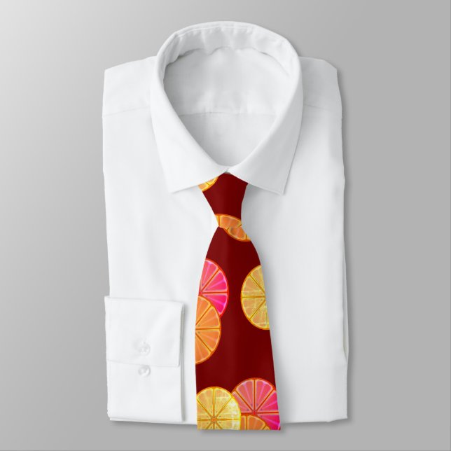 Gravata Citrus Sangria Graphic Neck (Amarrado)