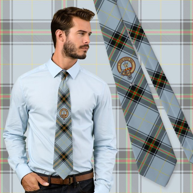 Gravata Clan Bell Crest sobre Tartan (Criador carregado)