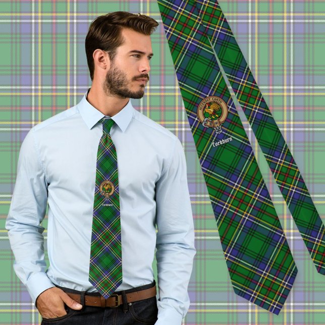 Gravata Clan Cockburn Crest sobre Tartan (Criador carregado)