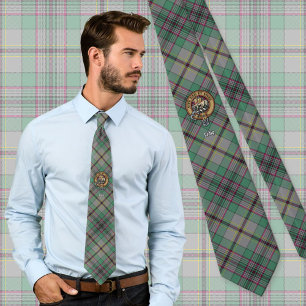Gravata Clan Craig Crest sobre Tartan