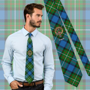Gravata Clan Ferguson Crest sobre Tartan