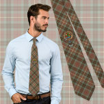 Gravata Clan Fraser Crest over Weathered Hunting Tartan<br><div class="desc">Crachá da crista de clã Fraser cercado por uma pulseira e fivela sobre fundo tartano de caça às intempéries. Texto personalizado.</div>
