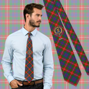Gravata Clan Fraser do Lovat Crest sobre Tartan