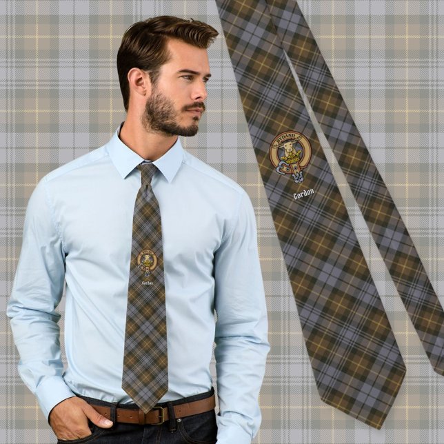 Gravata Clan Gordon Crest sobre o Weathered Tartan (Criador carregado)