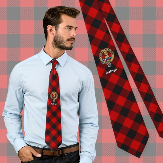 Gravata Clan Gregor Crest sobre Rob Roy Tartan (Criador carregado)