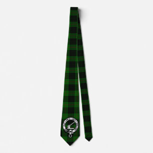 Gravata Clan Gunn Crest Crachá e Tartan