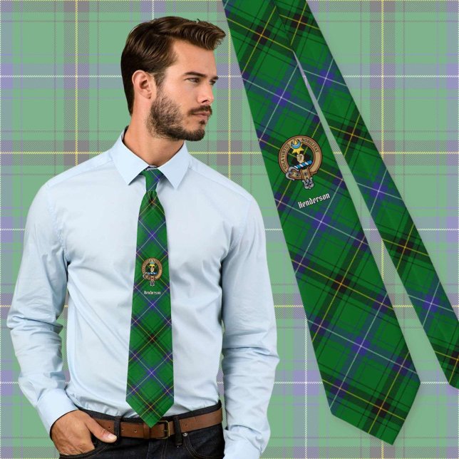 Gravata Clan Henderson Crest sobre Tartan (Criador carregado)