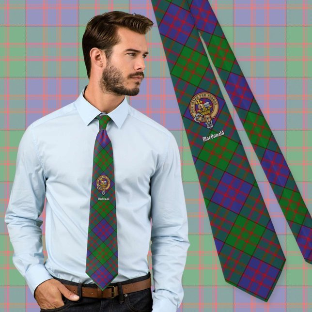 Gravata Clan MacDonald Crest sobre Tartan (Criador carregado)