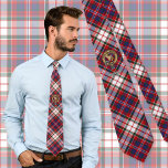 Gravata Clan MacFarlane Crest sobre o vestido Tartan<br><div class="desc">Crachá da crista Clan MacFarlane rodeado por uma correia e fivela sobre o fundo do tartan vestido. Custom Text.</div>