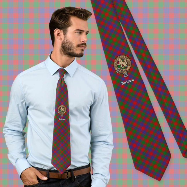 Gravata Clan MacGowan Crest sobre Tartan (Criador carregado)