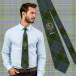 Gravata Clan MacInnes Crest sobre Tartan<br><div class="desc">Crachá da crista Clan MacInnes rodeado por uma correia e fivela sobre fundo tartano. Custom Text.</div>