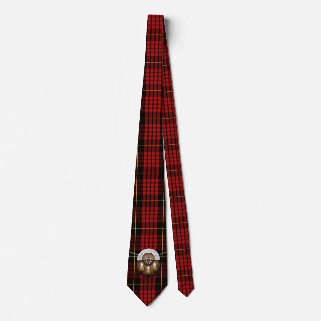 Gravata Clan MacQueen Tartan E Sporran (Frente)