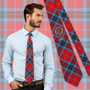 Gravata Clan MacTavish Crest sobre Tartan