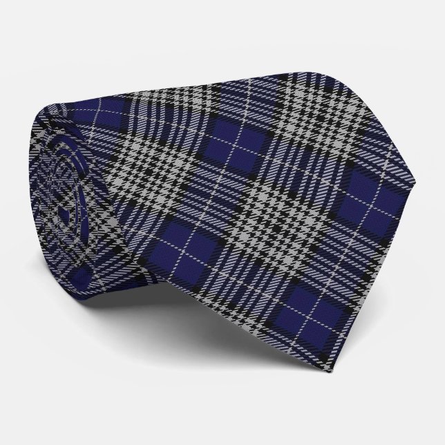 Gravata Clan Napier - Letra N Monograma Tartan (Rolled)