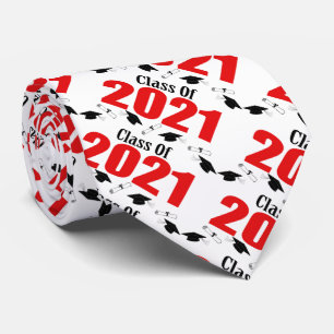 Gravata Classe De Bonés E Diplomas De 2021 (Vermelho)