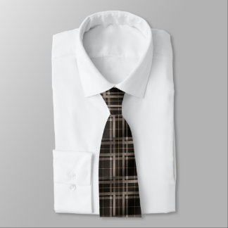 Gravata Classic Brown Grey Tartan Plaid