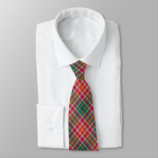 Gravata Classic Christmas Plaid Tie Festive Red and Green  (Amarrado)