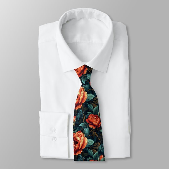 Gravata Classic Groomsman Gift Rose Floral (Amarrado)