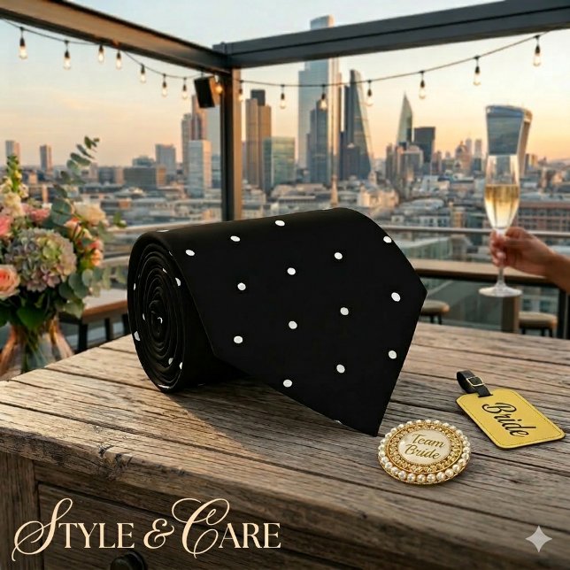 Gravata Classic White Polka Dot Pattern Black Formal (Classic White Polka Dot Pattern Black Formal Neck Tie)