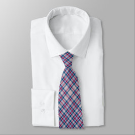 Gravata Clássica de Listras Xadrez Vermelho Branco
