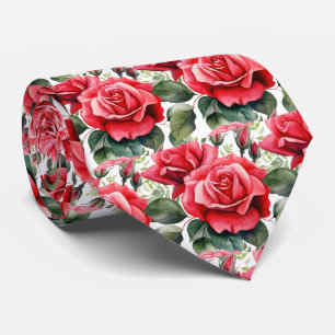 Gravata Clássica Formal de Rosas Vermelhas