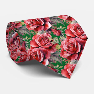 Gravata Clássica Formal de Rosas Vermelhas