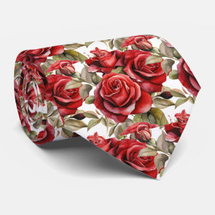 Gravata Clássica Formal de Rosas Vermelhas