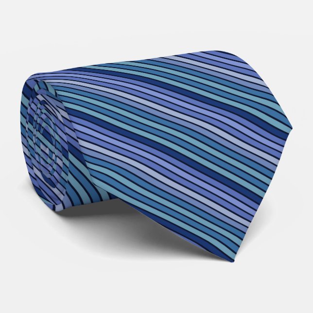 Gravata Classically Striped Blues Repeating Pattern Design (Rolled)