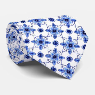 Gravata Clássico Chic Holandês Delft Azul Padrão Artístico
