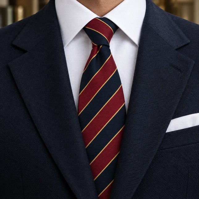 Gravata Clássico Regimental Navy e Burgundy  (Criador carregado)