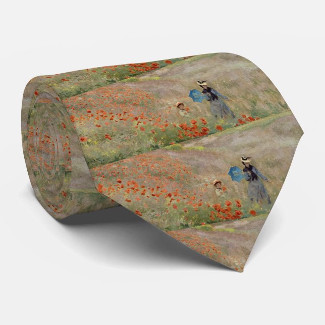 Gravata Claude Monet - Campo de Papoulas (Rolled)