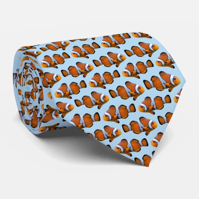 Gravata Clownfish Frenzy (Azul Claro) (Rolled)