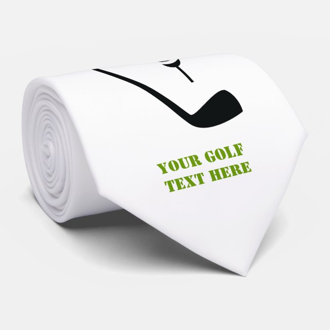 Gravata Clube de golfe e bola preto, costume verde (Rolled)