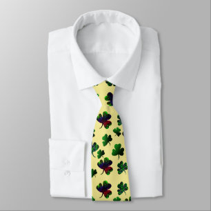 Gravata Clusters de Shamrocks Design/Rainbow
