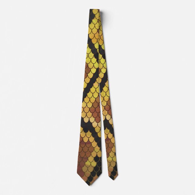 Gravata Cobra Brown e Impressão Dourado (Frente)