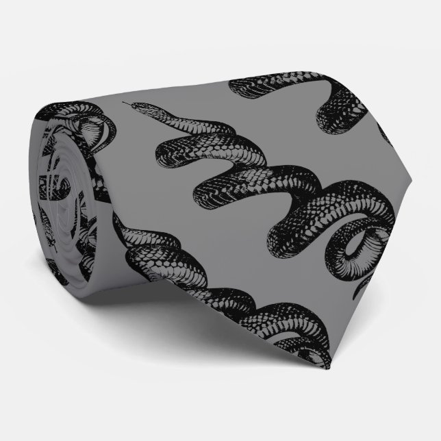 Gravata cobra venenoso com fundo cinzento (Rolled)