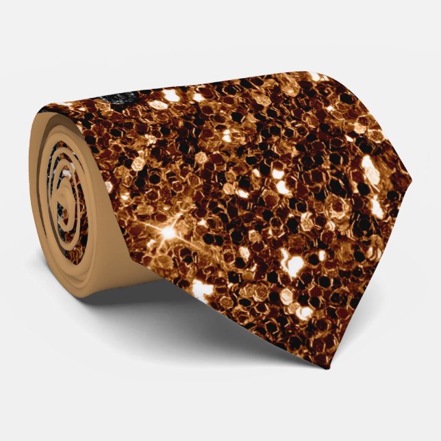 Gravata Cobre e Negra Colher (Rolled)