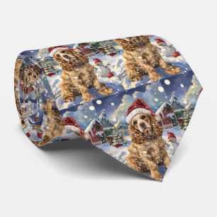 Gravata Cocker Spaniel Winter Wonderland Joy