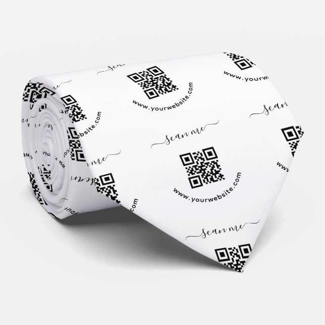 Gravata Código QR e texto personalizado (Rolled)