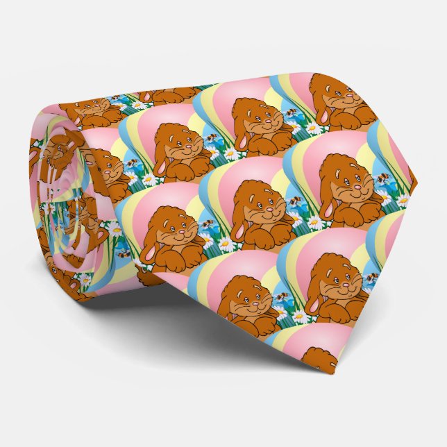 Gravata Coelho Da Páscoa E Ovo De Páscoa (Rolled)