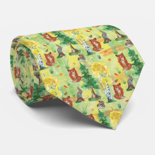 Gravata Coelho de Woodland Aquarela, porco-espinho, raposa