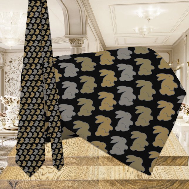 Gravata Coelho Negro e Dourado (Criador carregado)