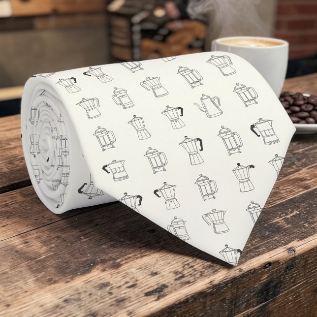 Gravata Coffee Latte Lovers Custom Necktie (Criador carregado)